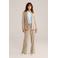 WE Fashion straight regular waist broek met krijtstreep zand