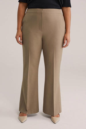 flared regular waist pantalon taupe