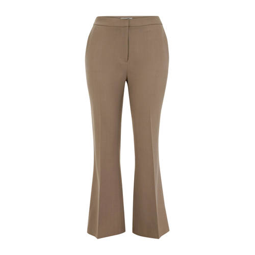 WE Fashion flared regular waist pantalon taupe afbeelding