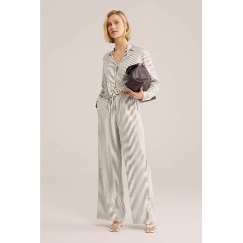 WE Fashion wide leg regular waist broek bruin afbeelding