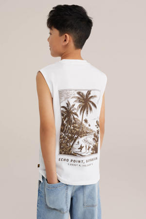 tanktop met backprint wit
