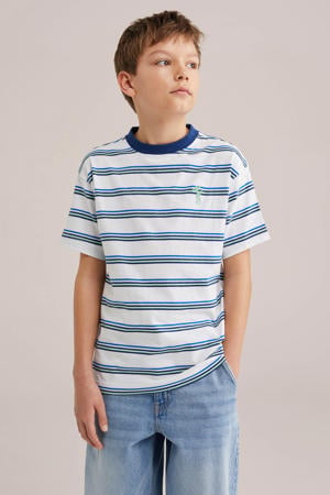 gestreepte T-shirt donkerblauw
