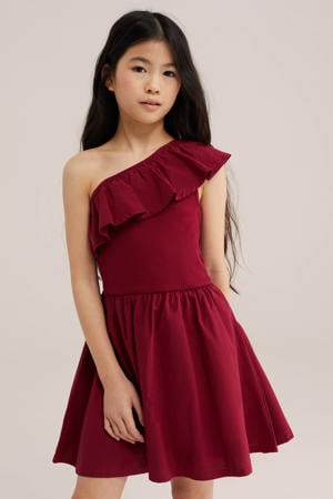 one shoulder jurk rood