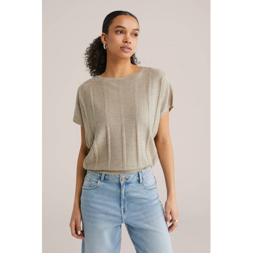 WE Fashion top beige gebreid afbeelding