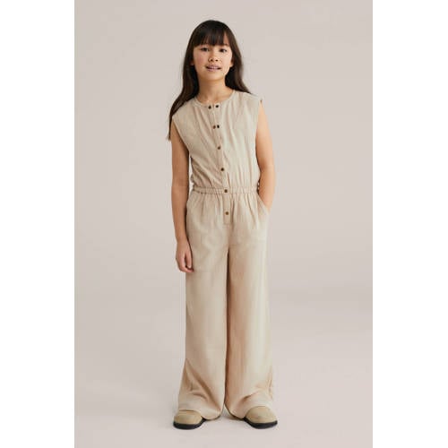 WE Fashion Straight jumpsuit lichtbruin afbeelding