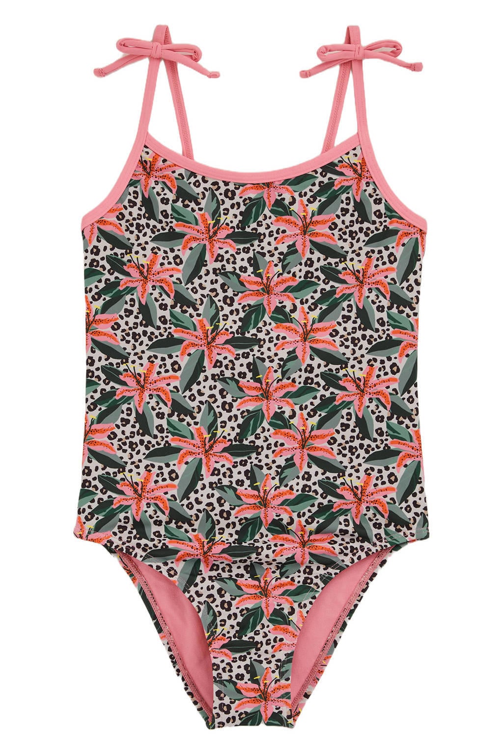 WE Fashion badpak met bloemdessin roze/multicolor