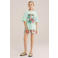 WE Fashion T-shirt met printopdruk mintgroen