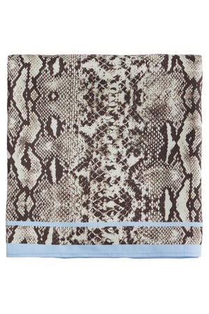 sjaal met slangenprint blauw/groen