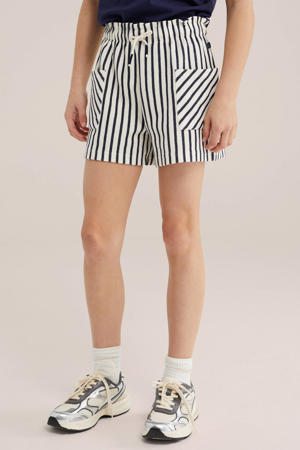 straight gestreepte casual short donkerblauw gebreid