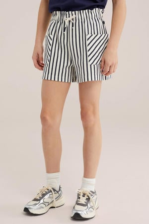 straight gestreepte casual short donkerblauw gebreid