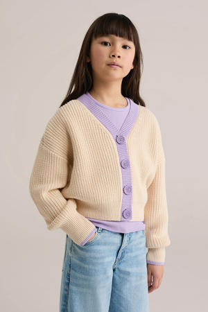 vest beige rib gebreid
