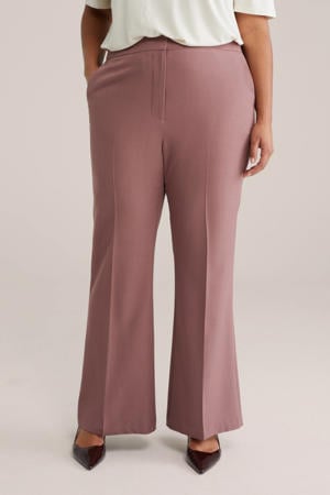 flared regular waist pantalon oudroze
