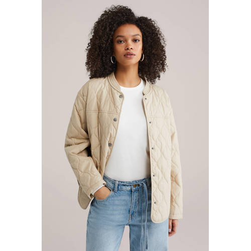 WE Fashion quilted jas beige afbeelding