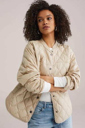 quilted jas beige