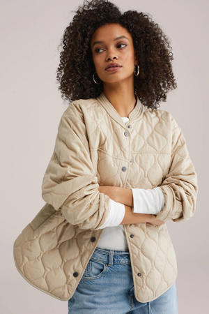 quilted jas beige