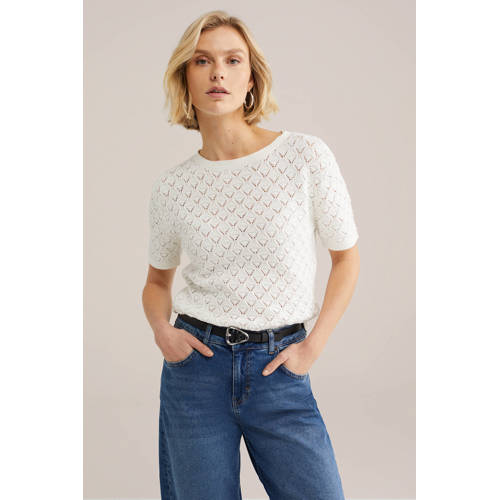 WE Fashion top wit gebreid afbeelding
