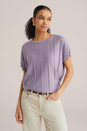 top lila gebreid