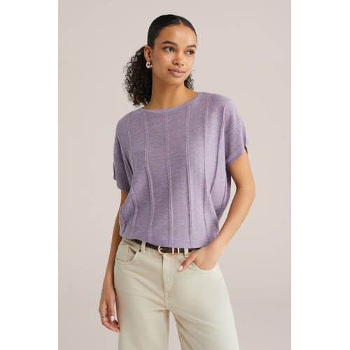 WE Fashion top lila gebreid afbeelding