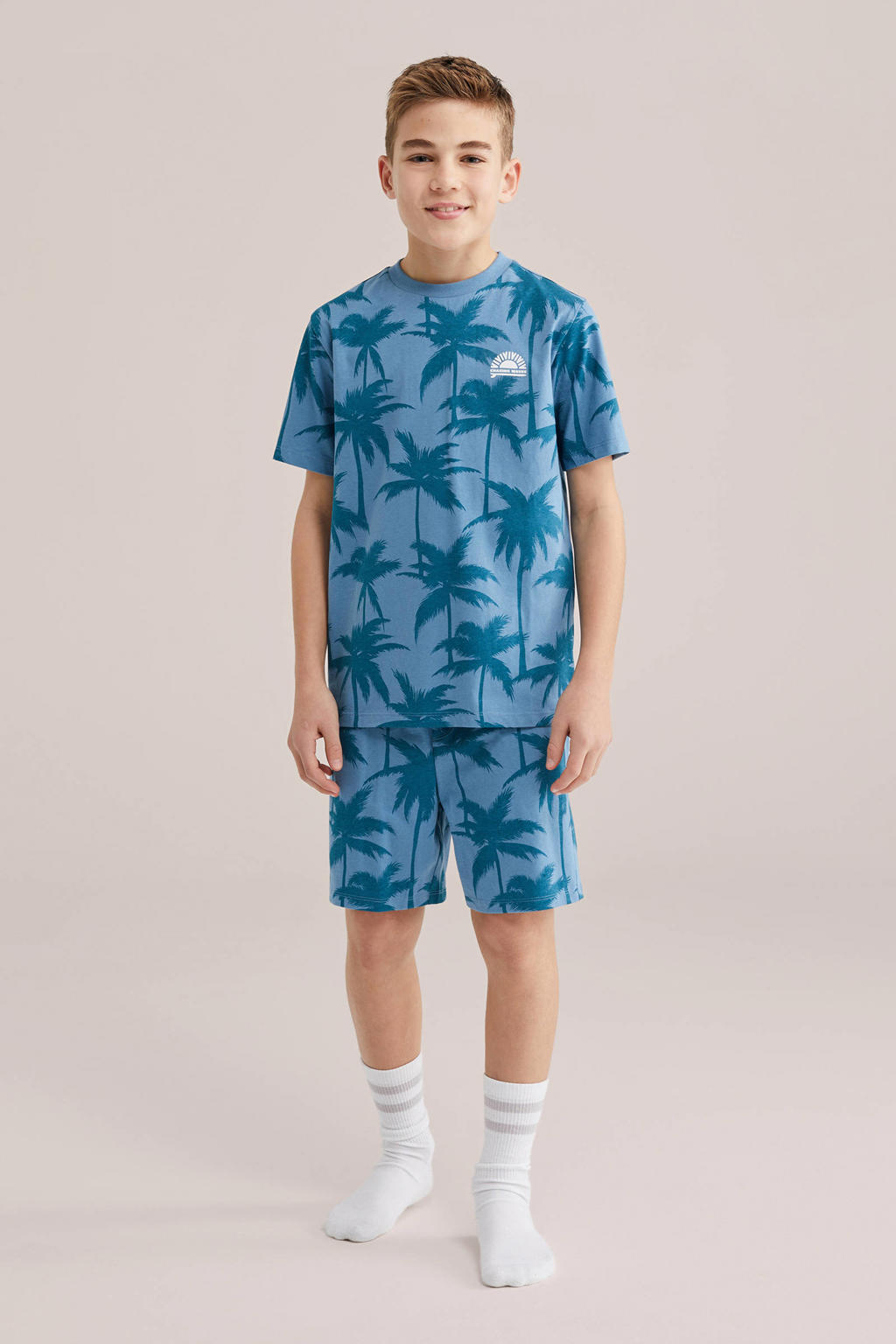 WE Fashion shortama all over print blauw