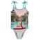 WE Fashion badpak met print aqua