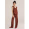 WE Fashion blousetop met stippen donkerbruin