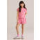 WE Fashion straight gestreepte casual short roze