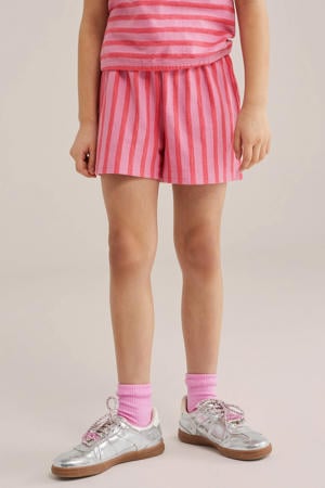 straight gestreepte casual short roze