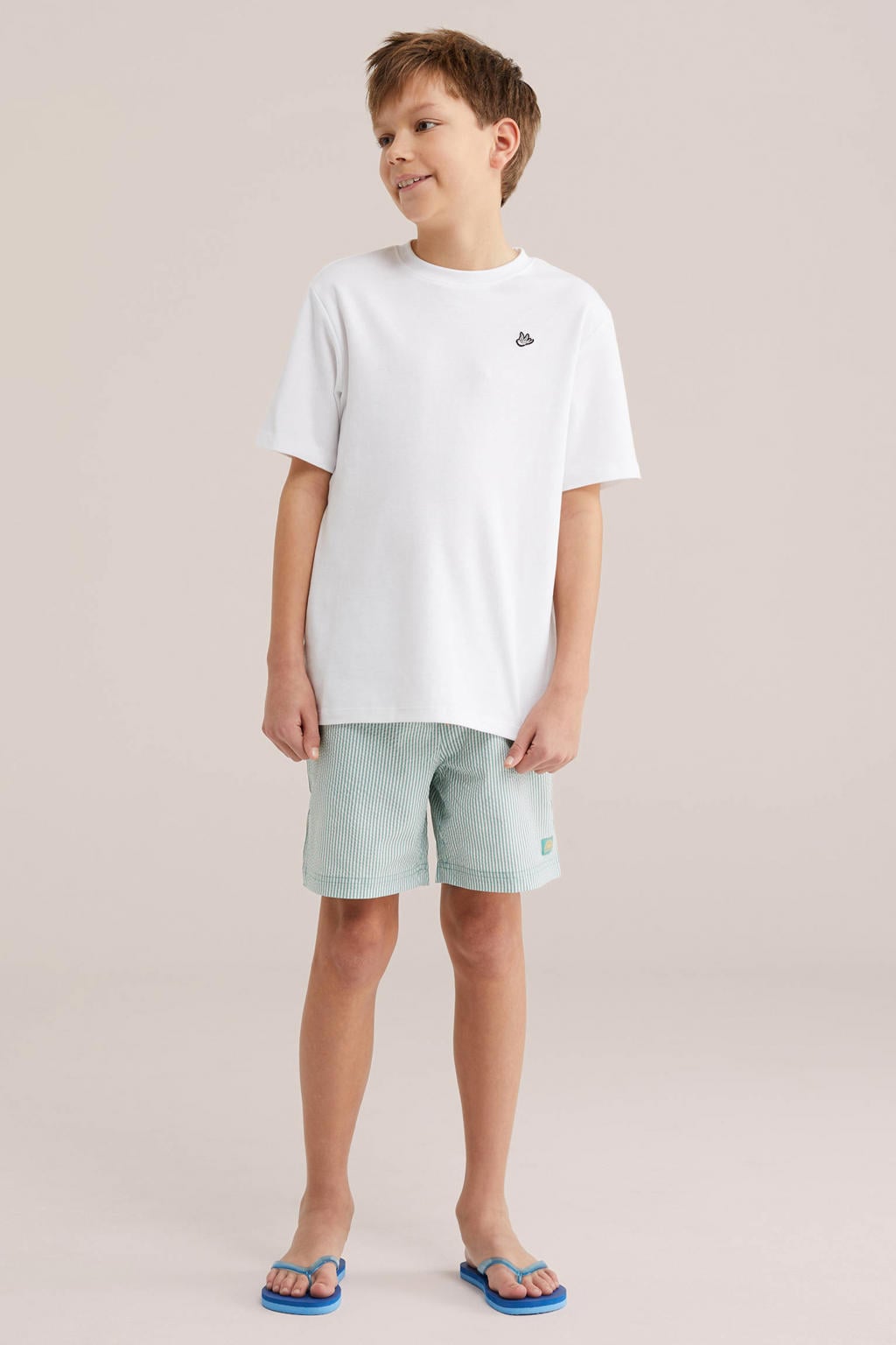 WE Fashion zwemshort groen gestreept