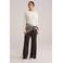 WE Fashion wide leg high waist broek donkerbruin