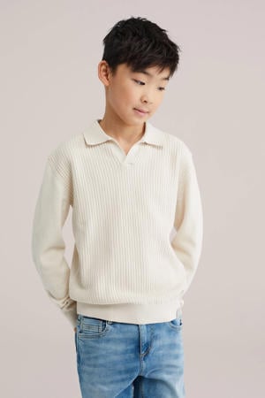 trui beige rib gebreid
