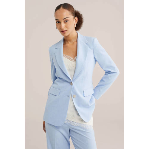 WE Fashion regular blazer lichtblauw afbeelding