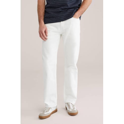 WE Fashion regular fit jeans ecru white afbeelding