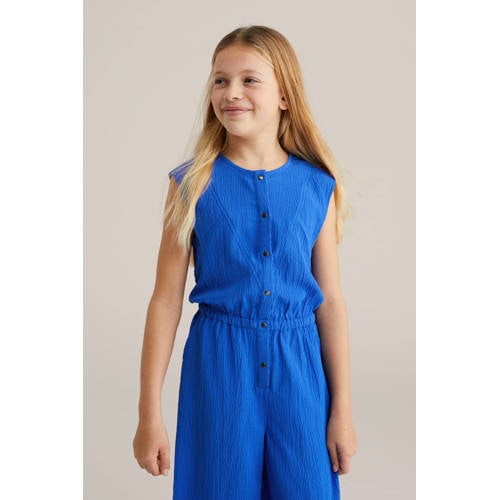 WE Fashion Straight jumpsuit marineblauw afbeelding
