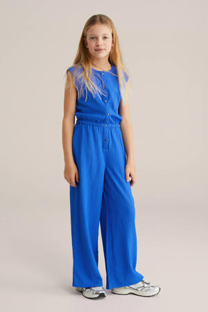 Straight jumpsuit marineblauw