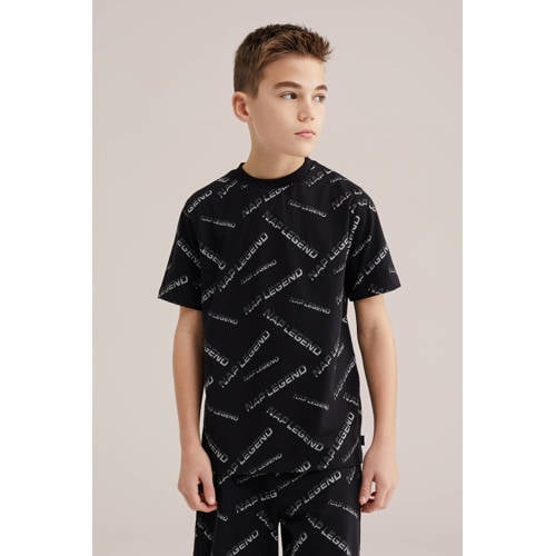 WE Fashion shortama met all over print zwart