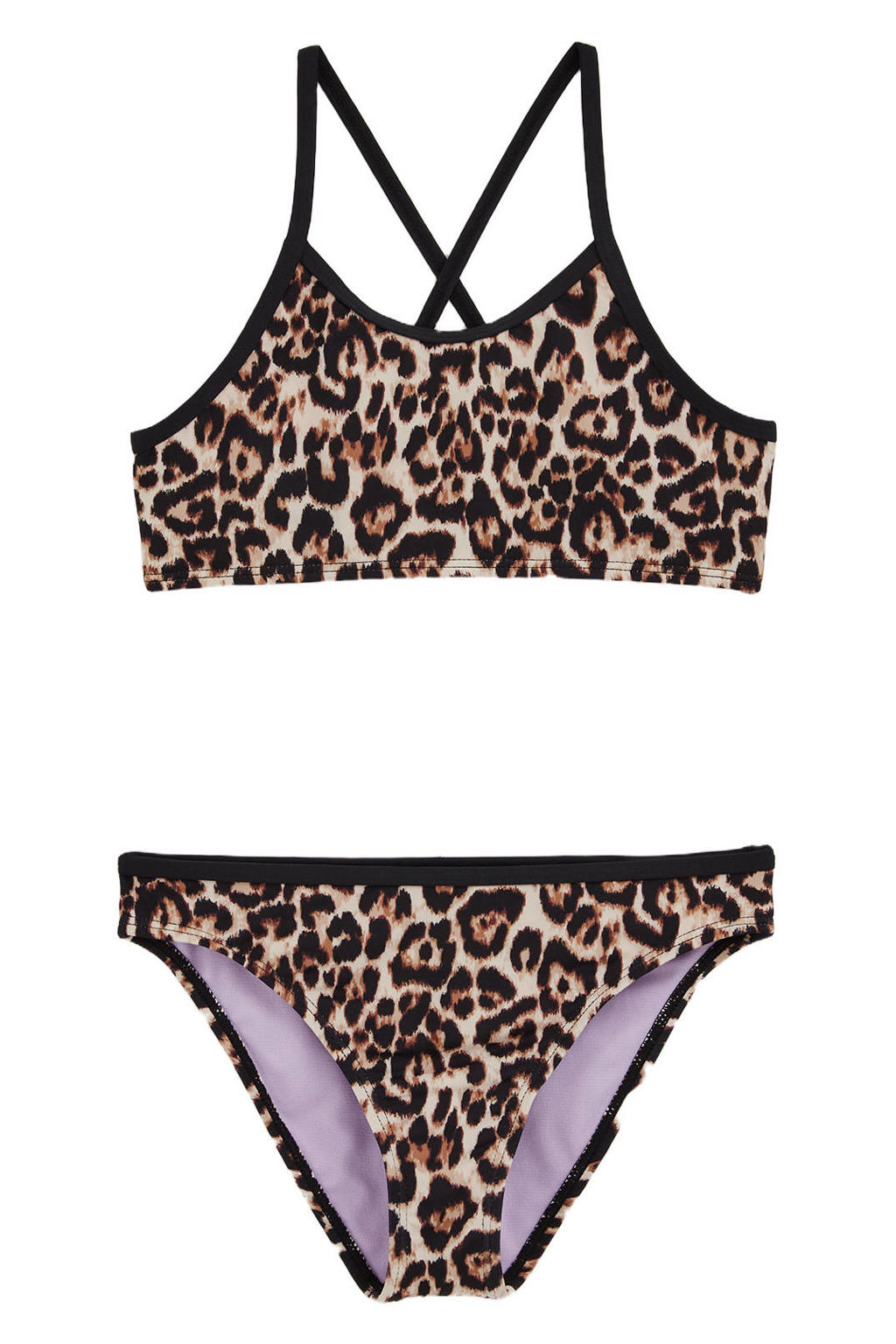 WE Fashion crop bikini zand/bruin