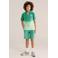 WE Fashion casual short groen met textuur