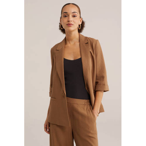 WE Fashion regular blazer camel afbeelding
