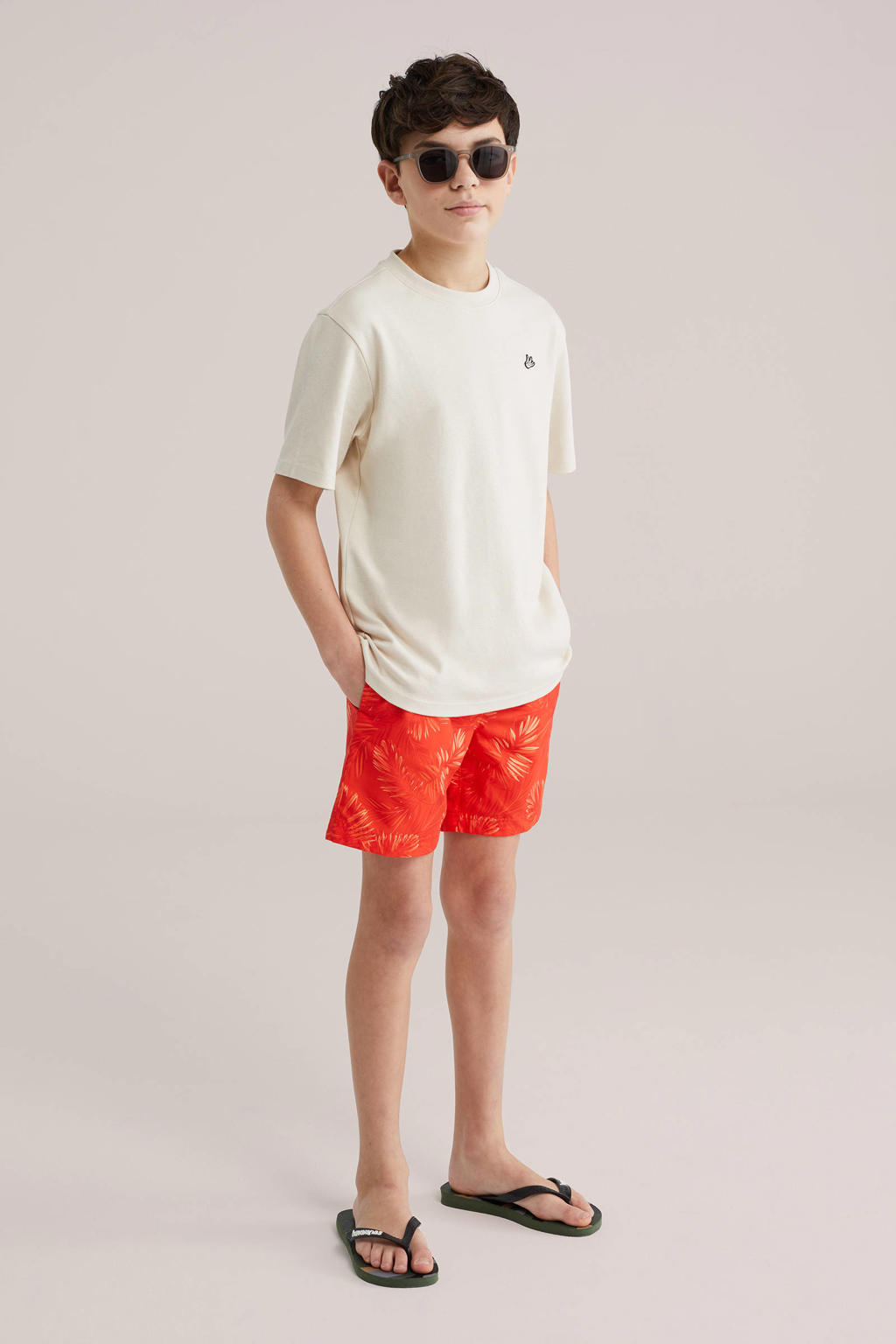 WE Fashion zwemshort rood/oranje
