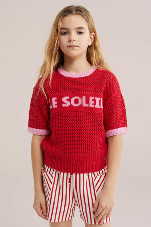 trui rood grof gebreid