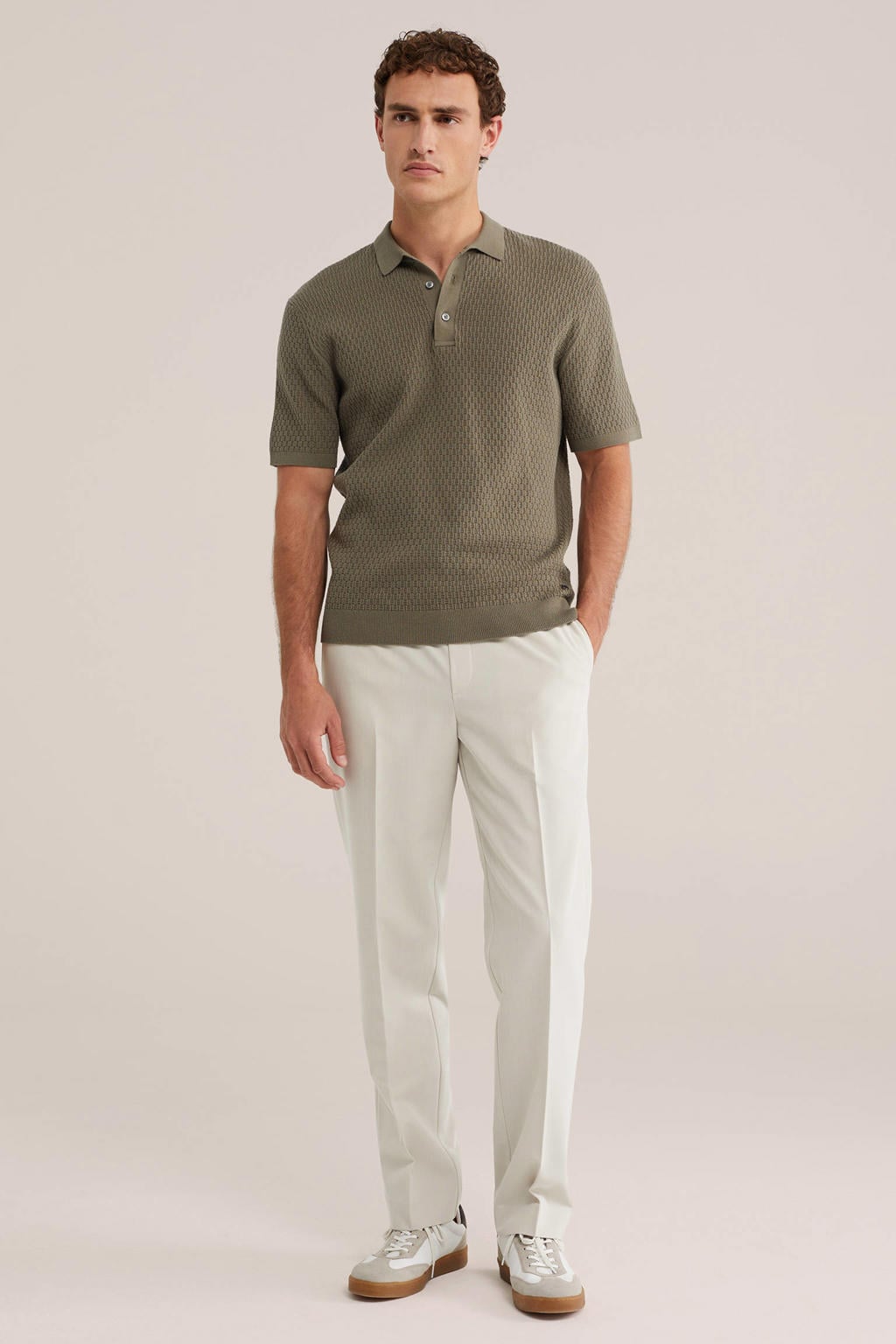 WE Fashion regular pantalon beige