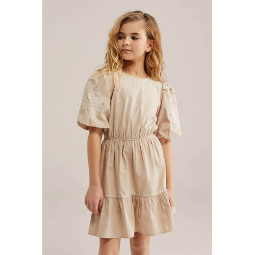 WE Fashion zomerjurk beige afbeelding