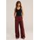 WE Fashion wide leg regular waist broek donkerrood