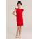 WE Fashion midi jurk rib gebreid rood