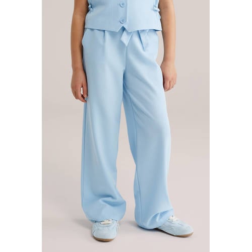 WE Fashion straight casual broek lichtblauw afbeelding