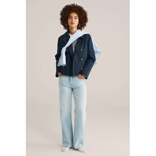 WE Fashion trenchcoat donkerblauw afbeelding