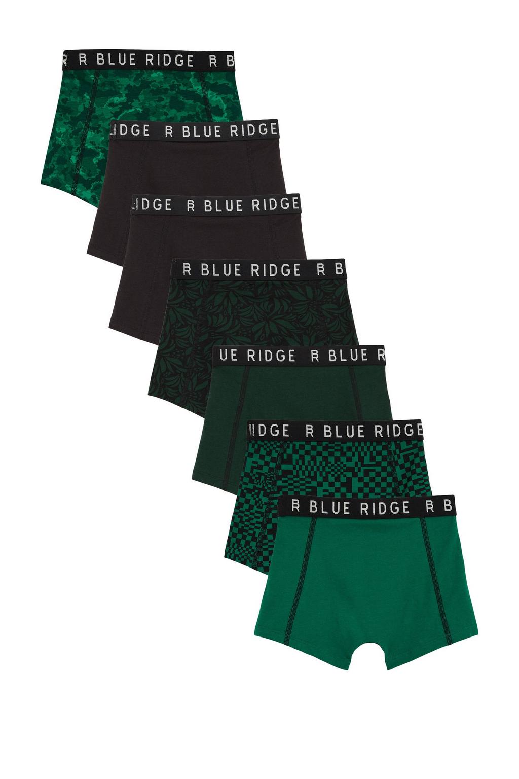 WE Fashion Blue Ridge boxershort - groen/zwart (set van 7)