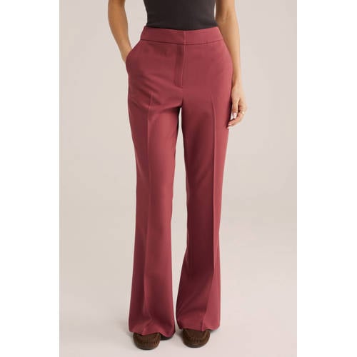 WE Fashion flared regular waist pantalon rood afbeelding