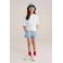 WE Fashion Blue Ridge denim straight gestreepte short light blue denim