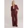 WE Fashion wide leg regular waist pantalon donkerrood